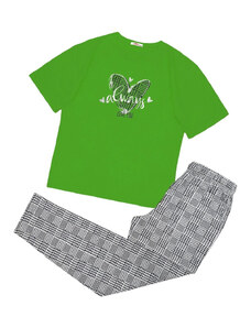 Dámske pyžamo 160/091 zelená s potlačou - Karol