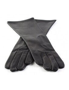 Carlsbad Hat Co. Dámske dlhé čierne kožené rukavice bez podšívky (16 cm)