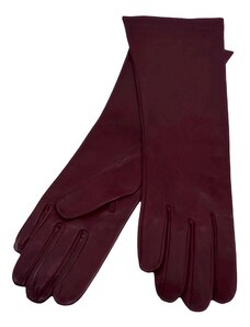 Carlsbad Hat Co. Dámske dlhé bordové kožené rukavice bez podšívky (16 cm)