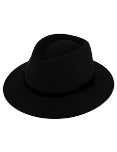 Fiebig - Headwear since 1903 Cestovný klobúk vlnený od Fiebig s menšou krempou - biely s koženou stuhou
