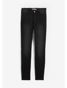 bonprix Skinny džínsy, stredná výška pásu, termo, farba čierna