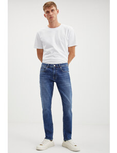 GRIMELANGE Pánska džínsovina Herman s hustou textúrou slim Fit modré džínsy