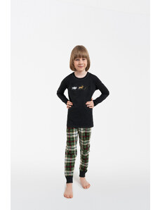 Italian Fashion Seward boys' pyjamas, long sleeves, long trousers - dark melange/print