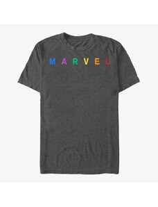 Pánske tričko Merch Marvel - SIMPLE LOGO EMB Unisex T-Shirt Dark Heather Grey