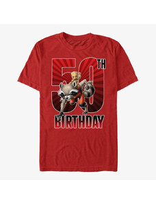 Pánske tričko Merch Marvel Avengers Classic - Groot 50th Bday Unisex T-Shirt Red
