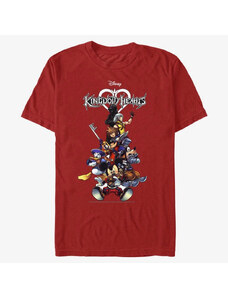 Pánske tričko Merch Disney Kingdom Hearts - Group With Logo Unisex T-Shirt Red