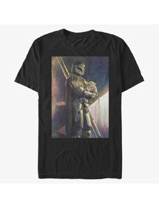 Pánske tričko Merch Star Wars: The Mandalorian - Madalorian And The Child Men's T-Shirt Black