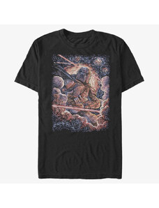Pánske tričko Merch Star Wars: The Mandalorian - Mando Painted Starries Men's T-Shirt Black