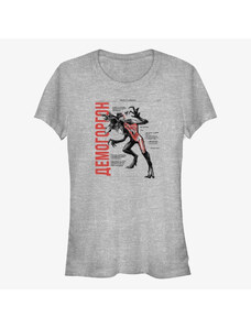 Dámské tričko Merch Netflix Stranger Things - Anatomy of Demogorgon Women's T-Shirt Heather Grey