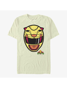 Pánske tričko Merch Hasbro Vault Power Rangers - Big Face Yellow Men's T-Shirt Natural