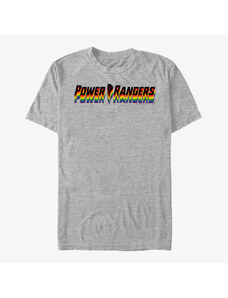 Pánske tričko Merch Hasbro Vault Power Rangers - Power Ranger Rainbow Stacked Unisex T-Shirt Heather Grey