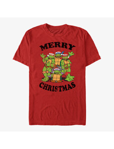 Pánske tričko Merch Nickelodeon Teenage Mutant Ninja Turtles - Group Christmas Unisex T-Shirt Red