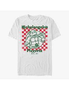 Pánske tričko Merch Paramount Nickelodeon - Mikeys Pizza Unisex T-Shirt White