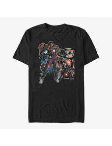 Pánske tričko Merch Marvel Black Panther: Wakanda Forever - Iron Heart Hero Panels Unisex T-Shirt Black