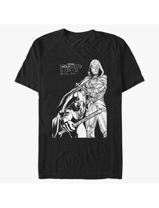 Pánske tričko Merch Marvel Moon Knight - Mk Line Art Duo Unisex T-Shirt Black