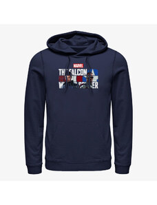 Pánska mikina Merch Marvel The Falcon and the Winter Soldier - Logo Fill Unisex Hoodie Navy Blue