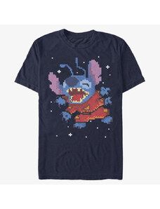 Pánske tričko Merch Disney Lilo & Stitch - Stitch Pixel Unisex T-Shirt Navy Blue