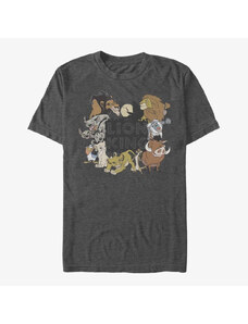 Pánske tričko Merch Disney The Lion King - Distressed Lion Group Unisex T-Shirt Dark Heather Grey