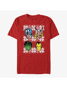Pánske tričko Merch Marvel Avengers Classic - Super Heads Unisex T-Shirt Red