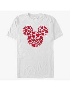Pánske tričko Merch Disney Classic Mickey - Mickey Hearts Fill Unisex T-Shirt White