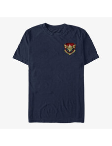Pánske tričko Merch Captain Marvel: Movie - Marvel Patch Unisex T-Shirt Navy Blue