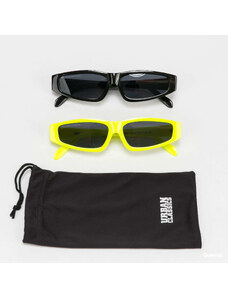 Pánske slnečné okuliare Urban Classics Sunglasses Lafkada 2-Pack Neon Yellow/ Black