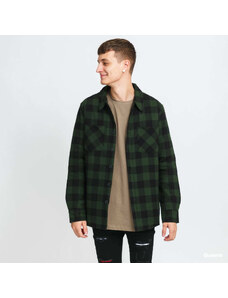 Pánska bunda Urban Classics Padded Check Flannel Shirt Green / Black