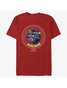 Pánske tričko Merch Marvel Doctor Strange in the Multiverse of Madness - Runes Badge Unisex T-Shirt Red