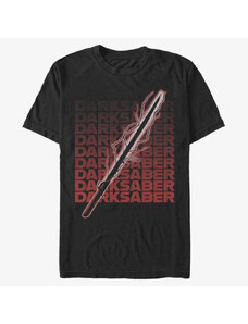 Pánske tričko Merch Star Wars: The Mandalorian - Darksaber Text Unisex T-Shirt Black