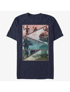 Pánske tričko Merch Star Wars: The Mandalorian - Mandalorian Panels Unisex T-Shirt Navy Blue