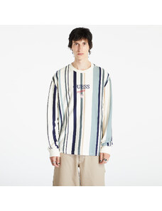 Pánske tričko GUESS Jan Stripe Ls Tee UNISEX Sandy Shore Multi