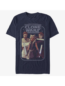 Pánske tričko Merch Star Wars: Clone Wars - Hero Group Shot Unisex T-Shirt Navy Blue