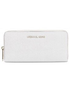 Michael Kors Continental kožená peňaženka biela bielo strieborná