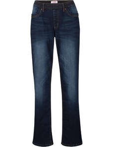 bonprix Termo džínsy s elastickým pásom, farba modrá