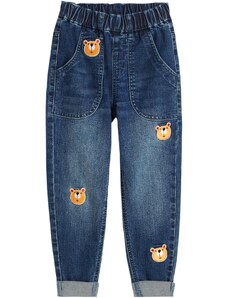 bonprix Chlapčenské džínsy s potlačou, Regular Fit, farba modrá
