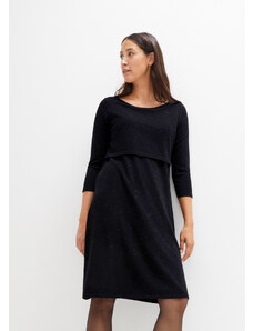 bonprix Materské šaty s ligotavým vláknom, farba čierna