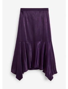 bonprix Asymetrická saténová sukňa, farba fialová, rozm. 38