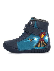Detské chlapčenské zimné topánky blikajúce LED D.D.step Royal blue W050-323A
