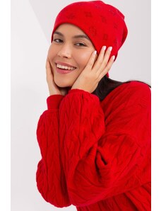 MladaModa Dámska čiapka so zirkónmi model 32585 červená