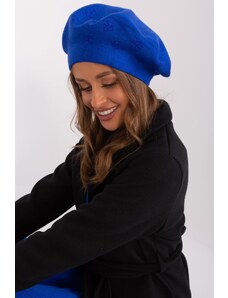 MladaModa Dámska čiapka baretka s aplikáciou model 31826 kráľovská modrá