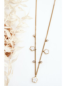 Kesi Women's gold chain with white flowers