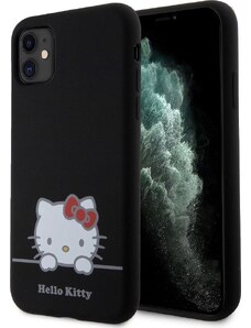 Hello Kitty Liquid Silicone Daydreaming Logo Kryt pre iPhone 11, Čierny