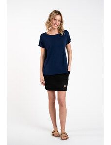 Italian Fashion Women's blouse Ksenia with short sleeves - navy blue