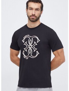 Bavlnené tričko Guess GASTON pánsky, čierna farba, s potlačou, Z4RI01 I3Z14