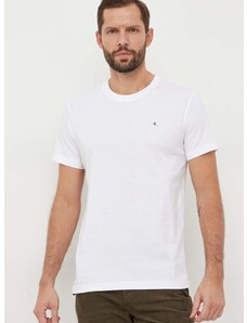 Bavlnené tričko Calvin Klein Jeans pánske,biela farba,jednofarebné,J30J325268
