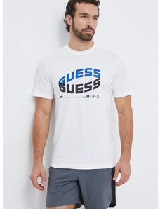 Bavlnené tričko Guess DALACH pánsky, béžová farba, s potlačou, Z4RI03 I3Z14