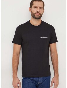 Bavlnené tričko Calvin Klein Jeans pánsky, čierna farba, s potlačou, J30J324671