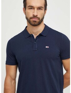 Bavlnené polo tričko Tommy Jeans tmavomodrá farba, jednofarebné, DM0DM18312