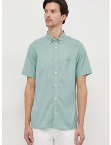 Bavlnená košeľa Tommy Hilfiger pánska, zelená farba, regular, s golierom button-down, MW0MW33809