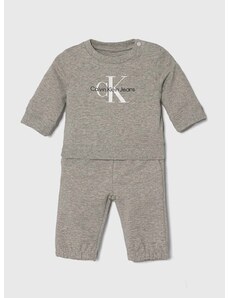 Tepláková súprava pre bábätká Calvin Klein Jeans šedá farba